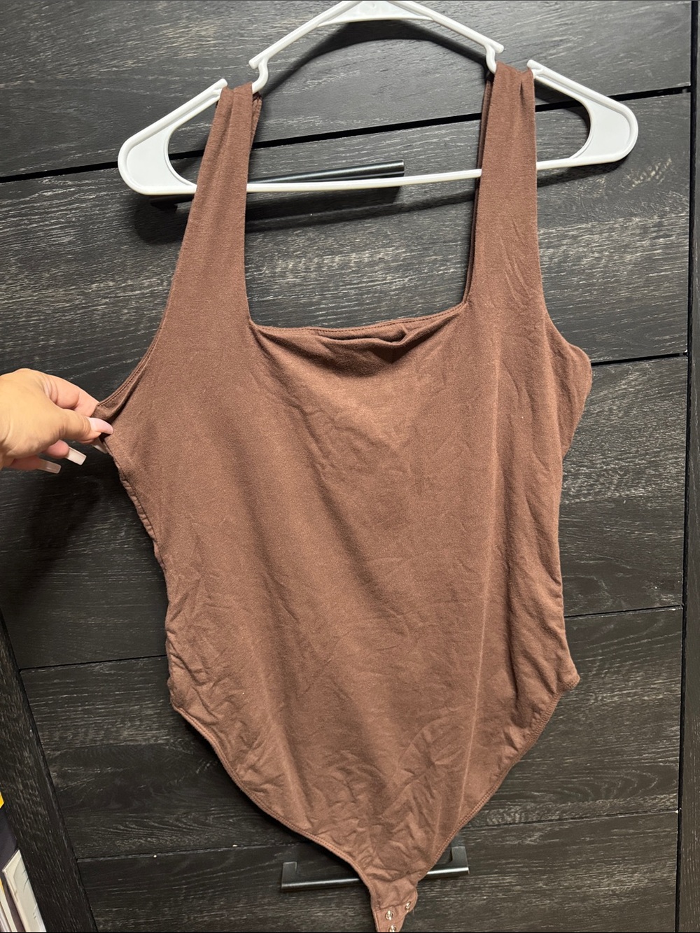 Old Navy Brown Scoop Neck Ribbed Bodysuit